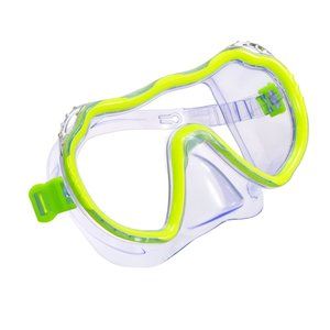 Dolfino Youth Swim Mask Green Wide-Angle View Adjustable Junior Kids Swimming